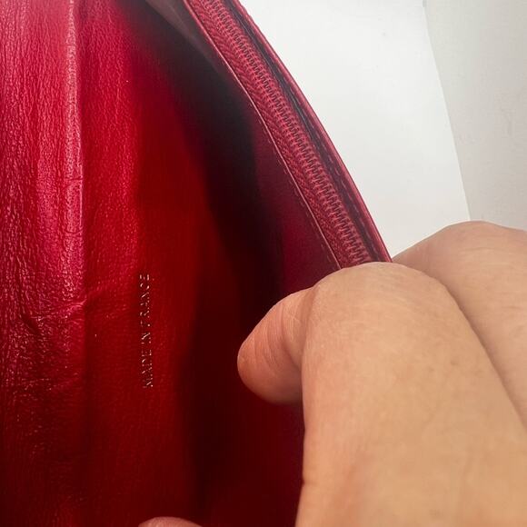 GUC Chanel Red Leather Long Wallet - Picture 6 of 13
